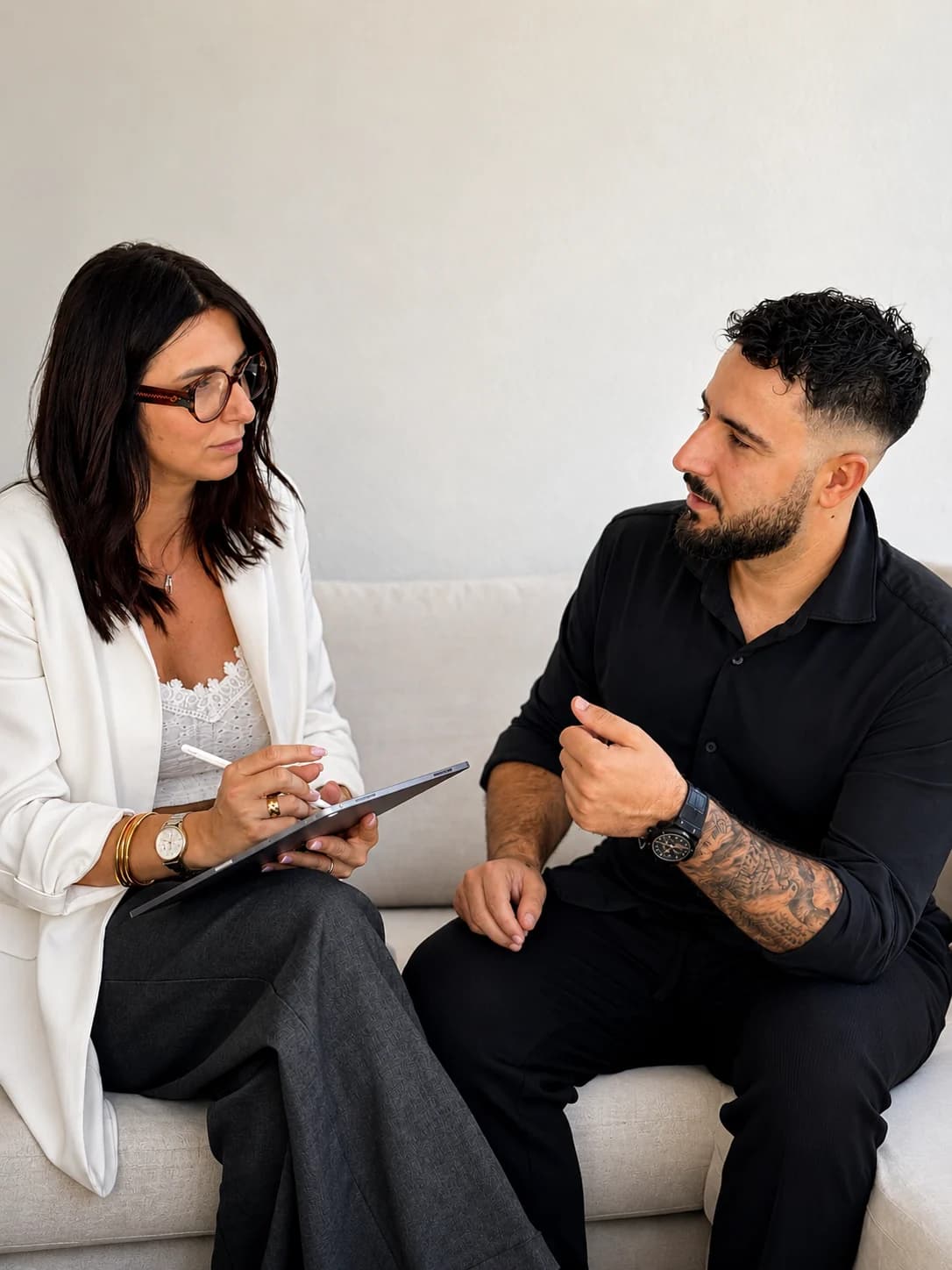 Anthony e Cynthia conversam sobre o seu trabalho no Algarve.
